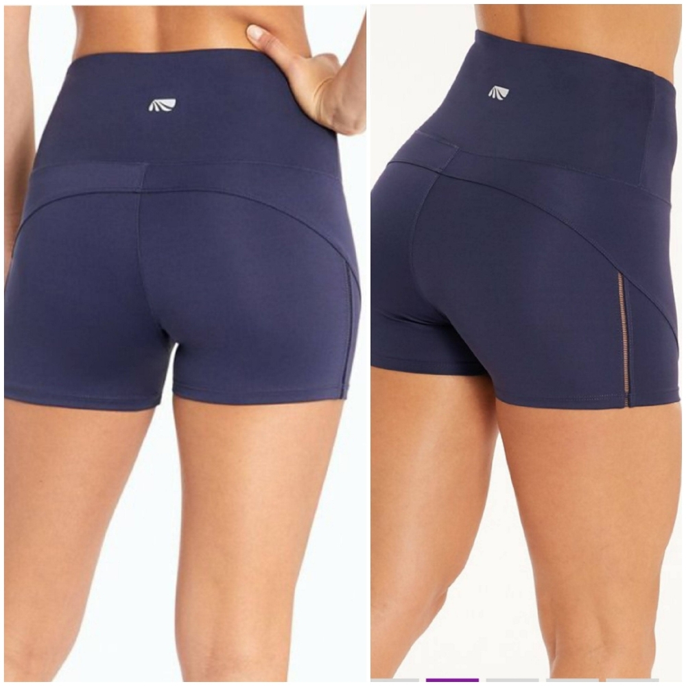 Marika Active Eclipse Navy Blue Wide High Waist Bike Shorts w/ InterLok Wick  Sm